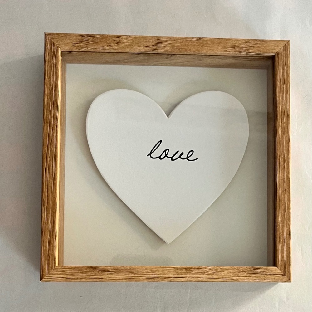 Love Heart Wall Decor wood Frame Shadow Sign